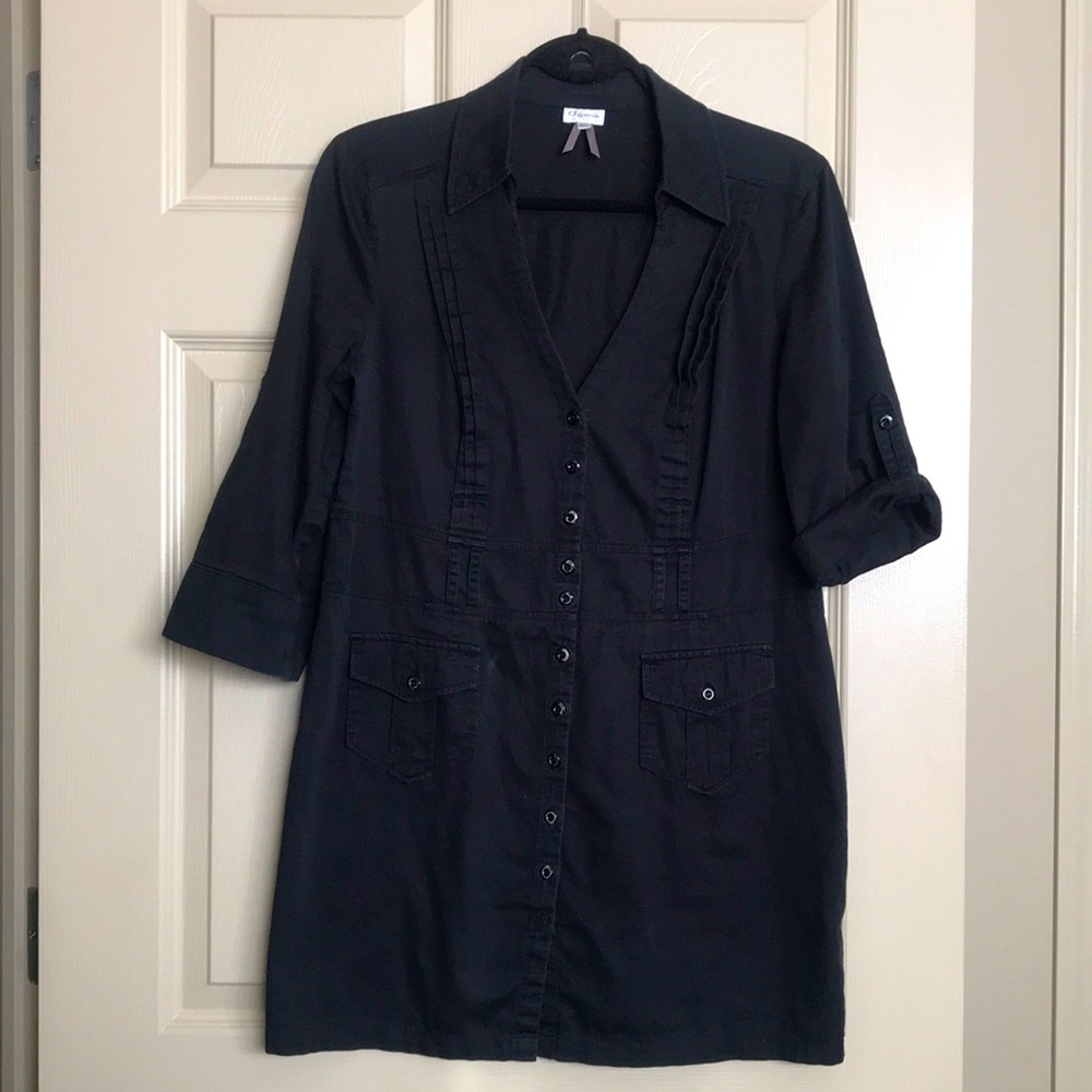 Dynamite Black Button-Front Mini Dress